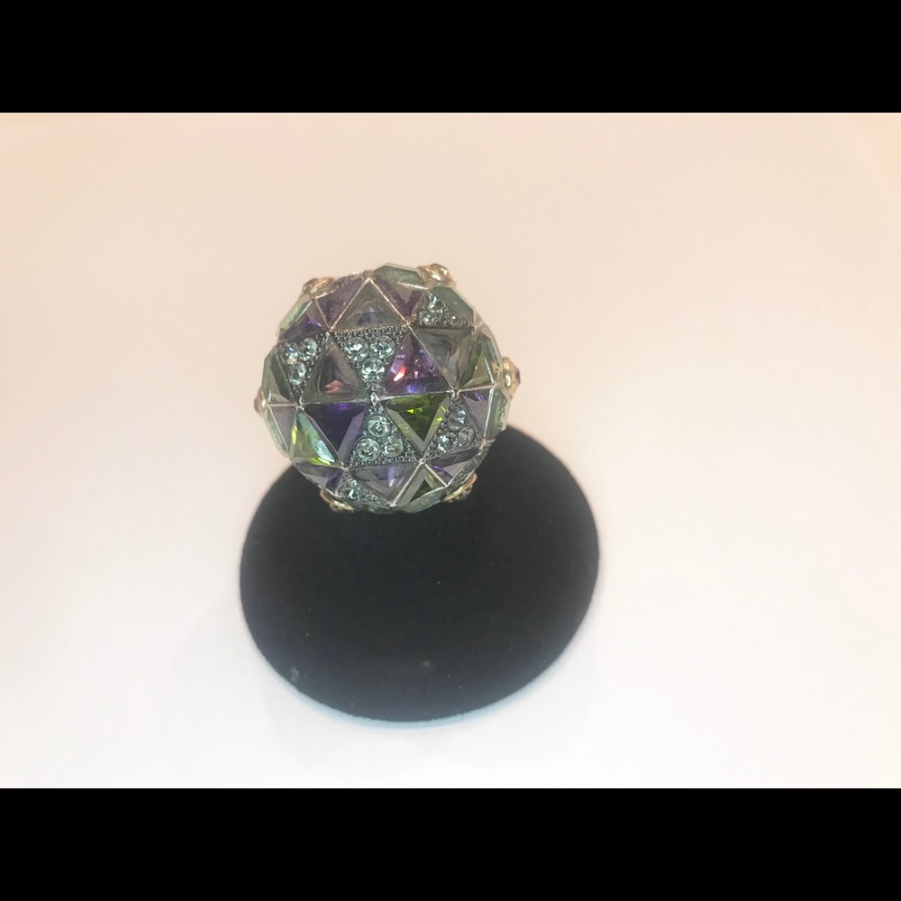 Henri Bendel Multi Color Silver and Gold Dome Ring